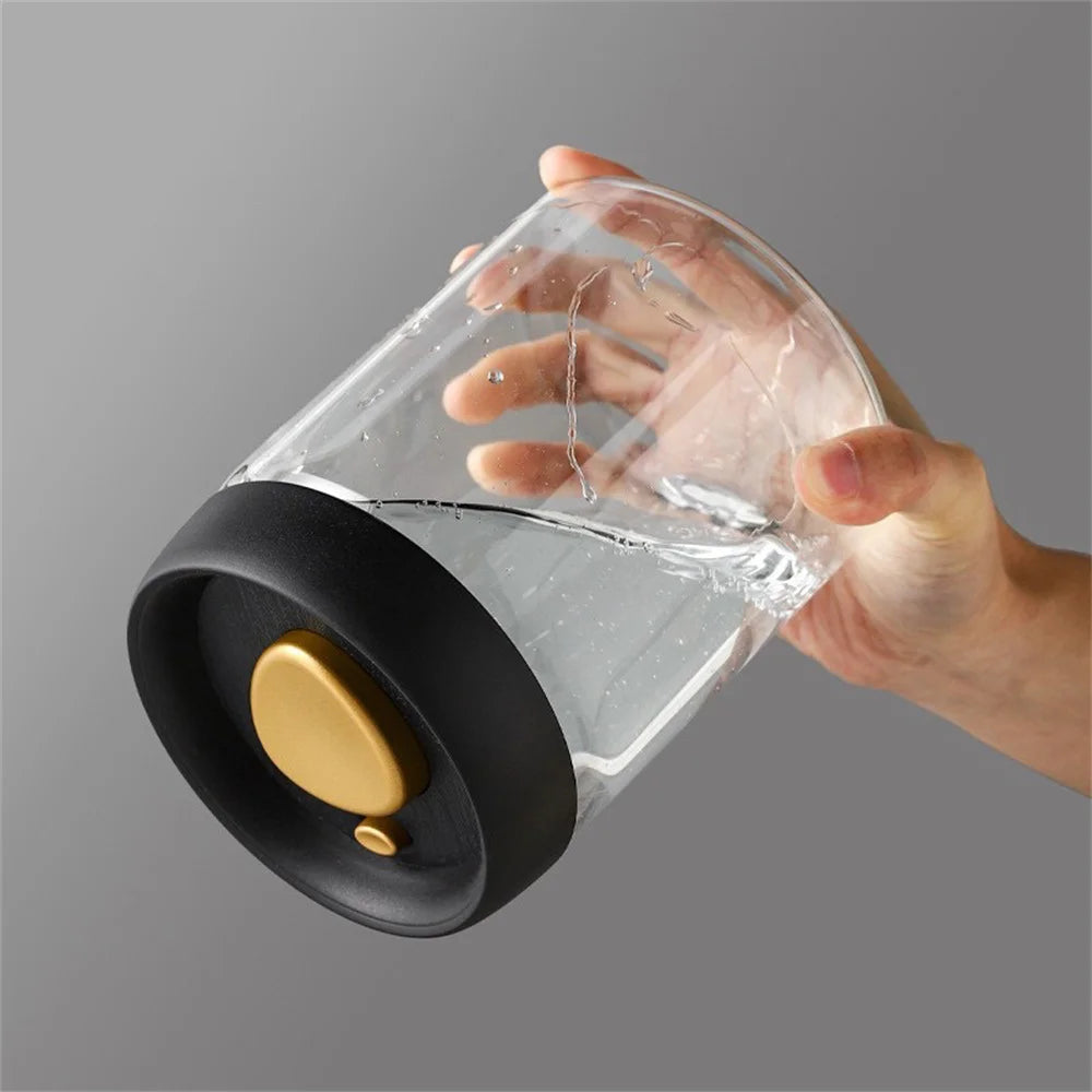 1Pc Coffee Beans Vacuum Sealed Tank Household Glass Food Storage Tank for Moisture-Proof Air Extraction Tea Storage Tank